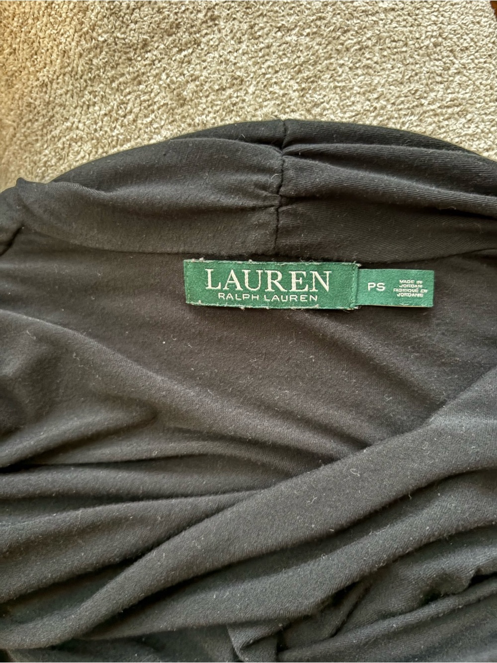 Lauren by Ralph Lauren Black Surplice Long Sleeve Top - Picture 3 of 3